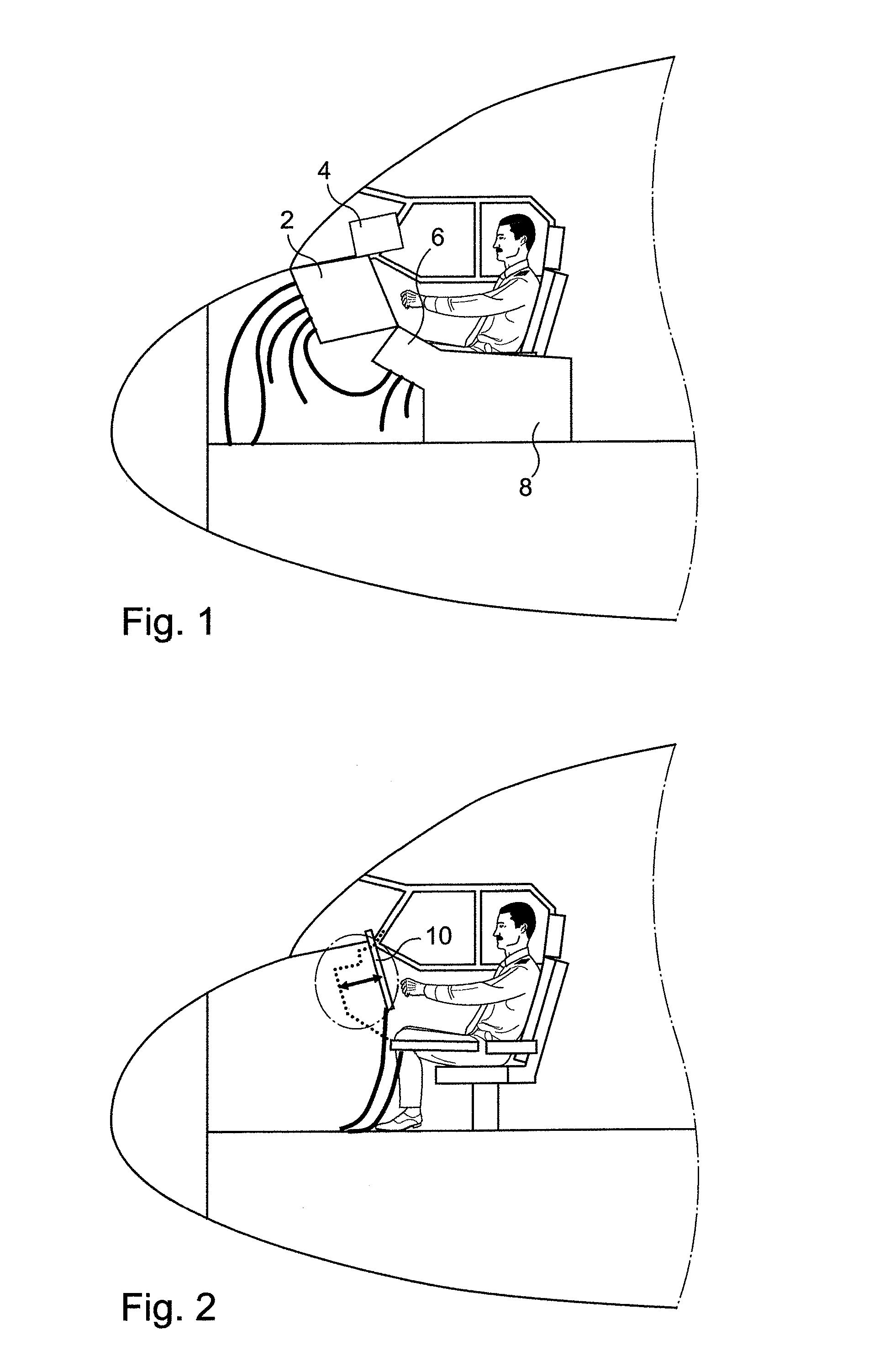 Aircraft cockpit, in particular the front portion of an aircraft cockpit