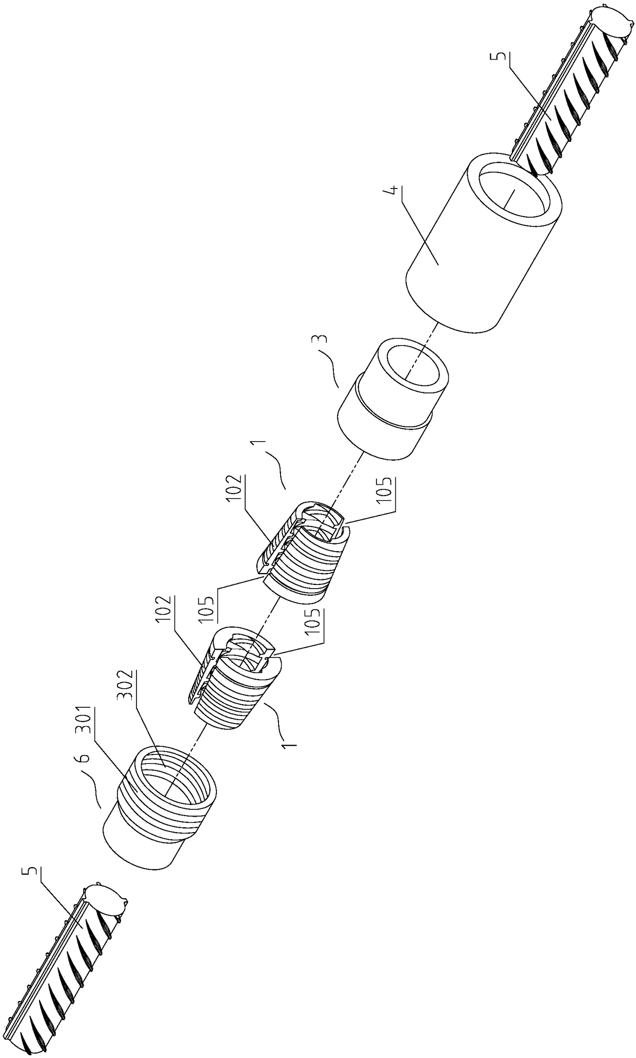 Steel bar bidirectional mechanical connecting device and steel bar mechanical connecting method