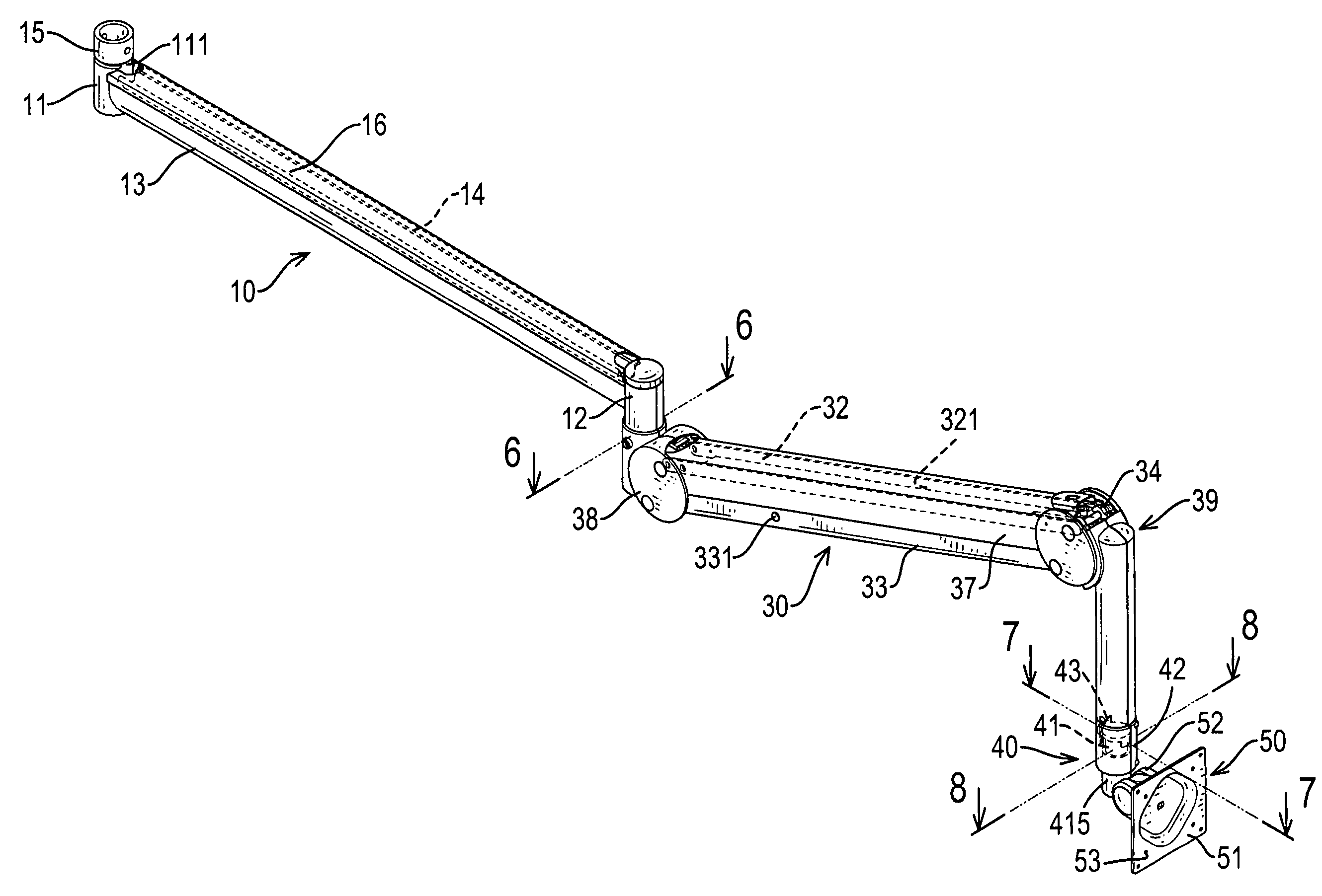 Support apparatus for suspending a display