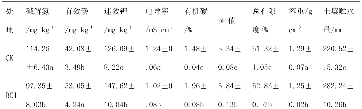 Straw biochar-based facility soil salt-reducing conditioner and preparation method thereof