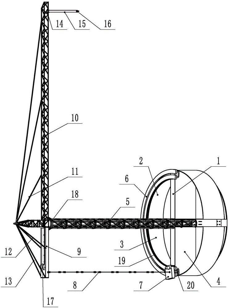 Novel large-lifted-weight high-safety tower crane for counterweight balance mechanism and reforming and upgrading of tower crane