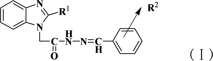 2-alkyl-benzimidazole-1-acetyl hydrazone and its application