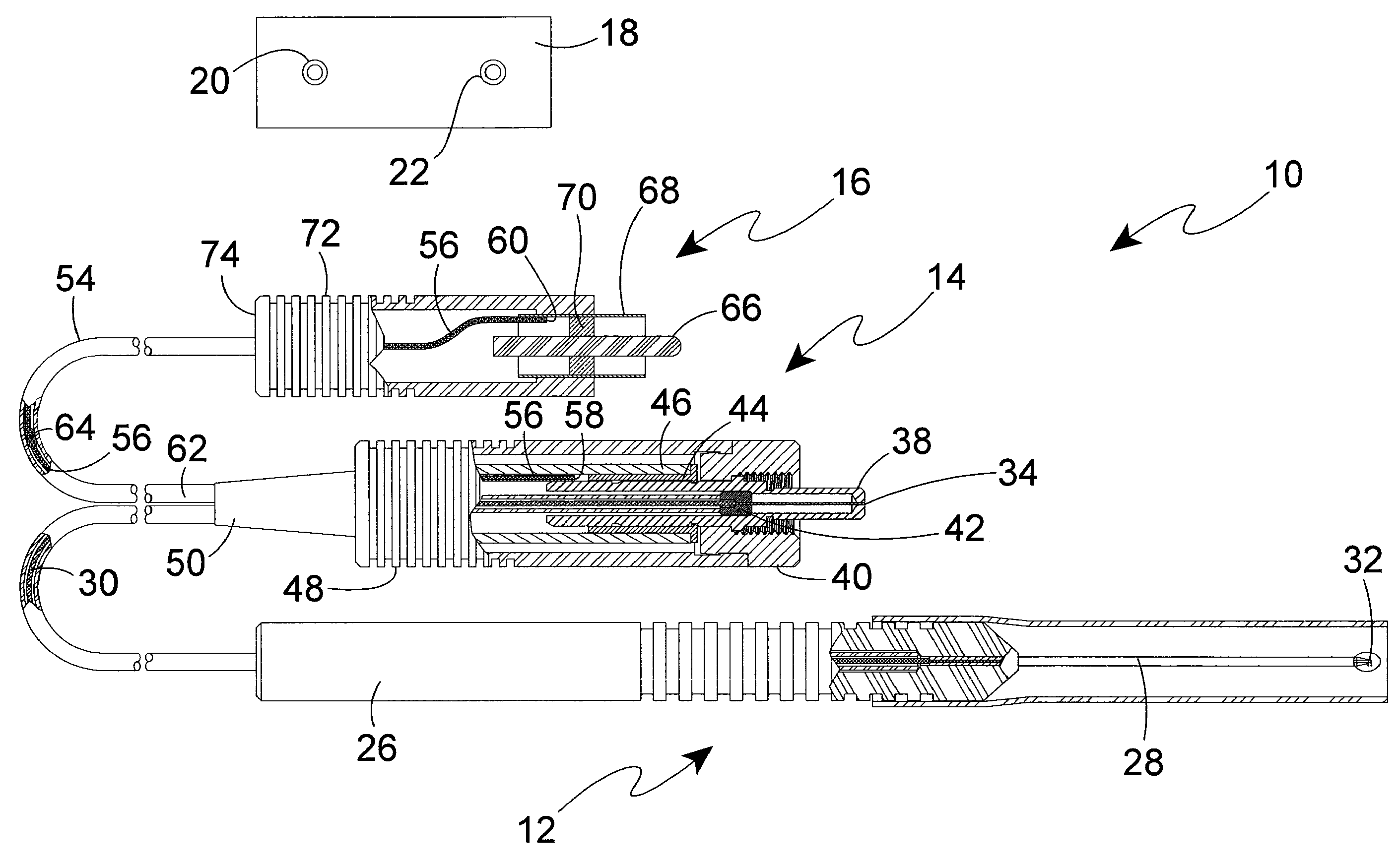 Laser Probe Assembly with Laser Light Source Connector and Electronic Identification Connector