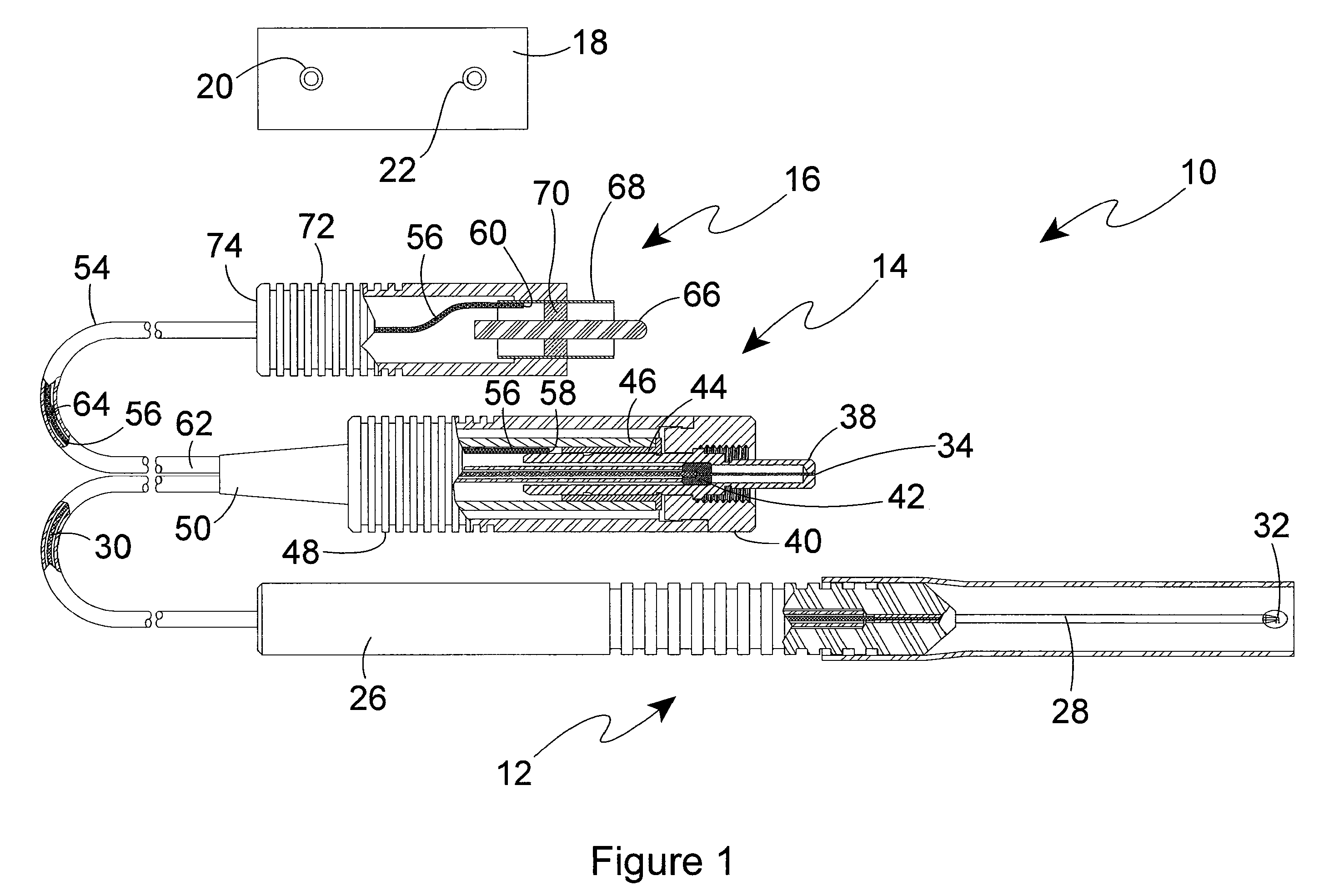 Laser Probe Assembly with Laser Light Source Connector and Electronic Identification Connector