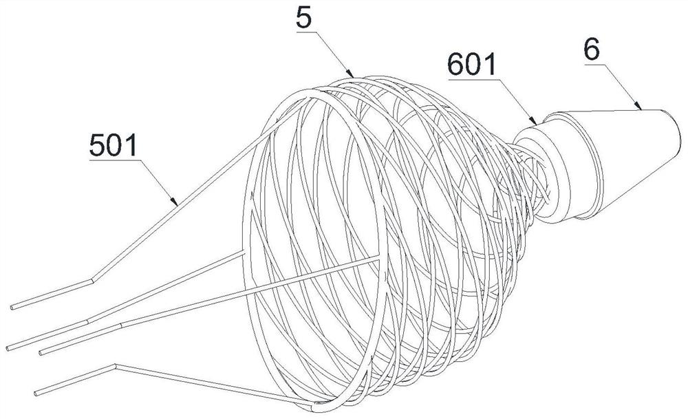 Thrombus breaking and collecting mechanism of thrombus capturing and removing catheter device