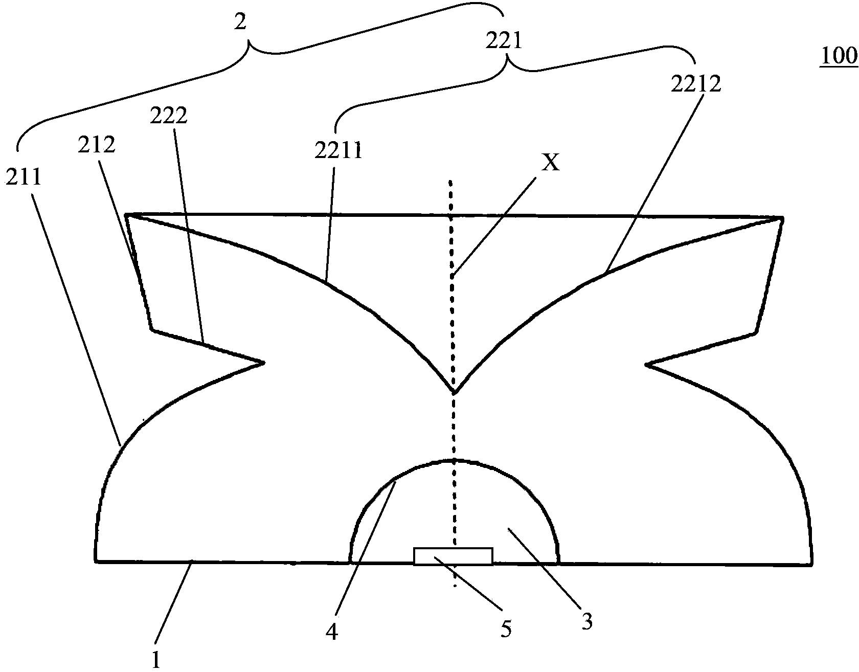 Lens and illuminating device comprising same