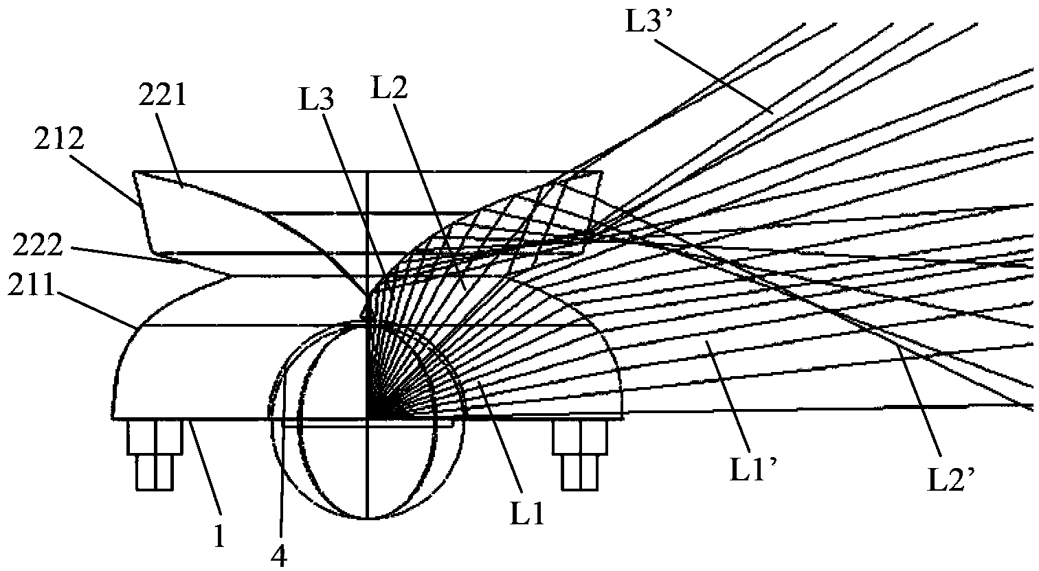 Lens and illuminating device comprising same