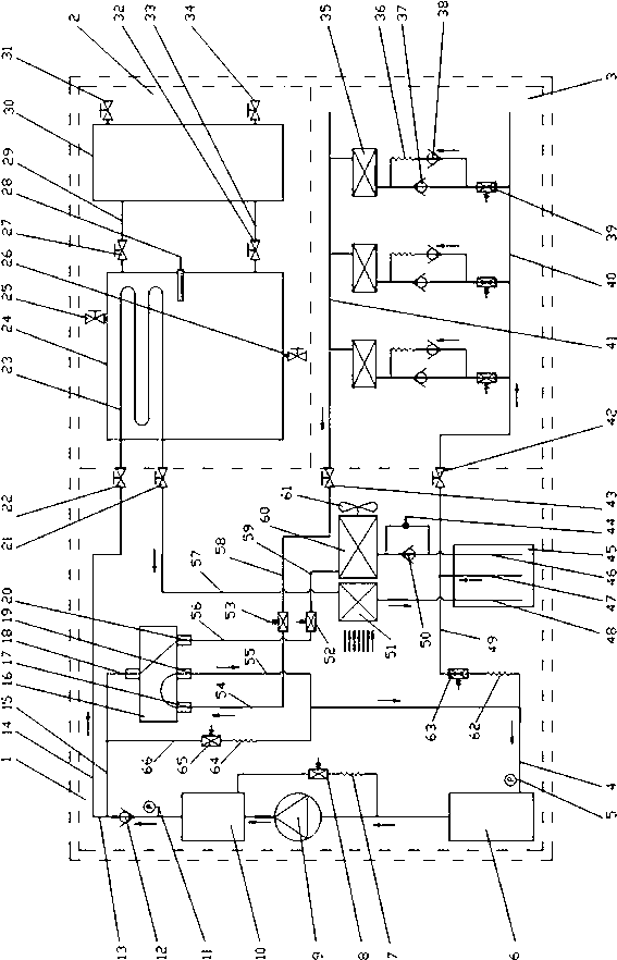 Energy-saving heat pump hot water air conditioner and working method thereof