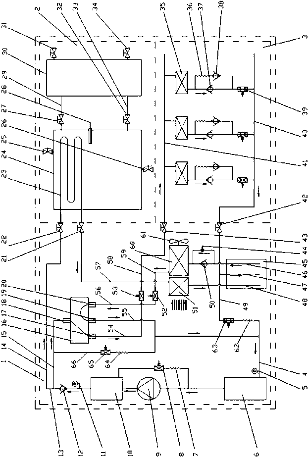 Energy-saving heat pump hot water air conditioner and working method thereof