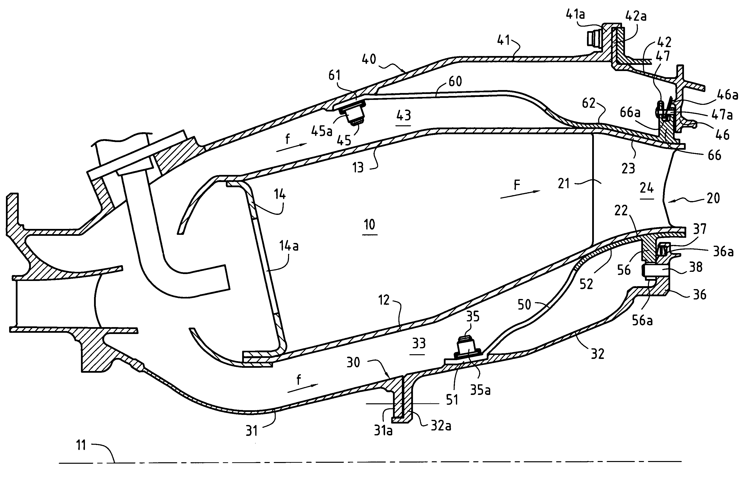 Mounting a turbine nozzle on a combustion chamber having CMC walls in a gas turbine