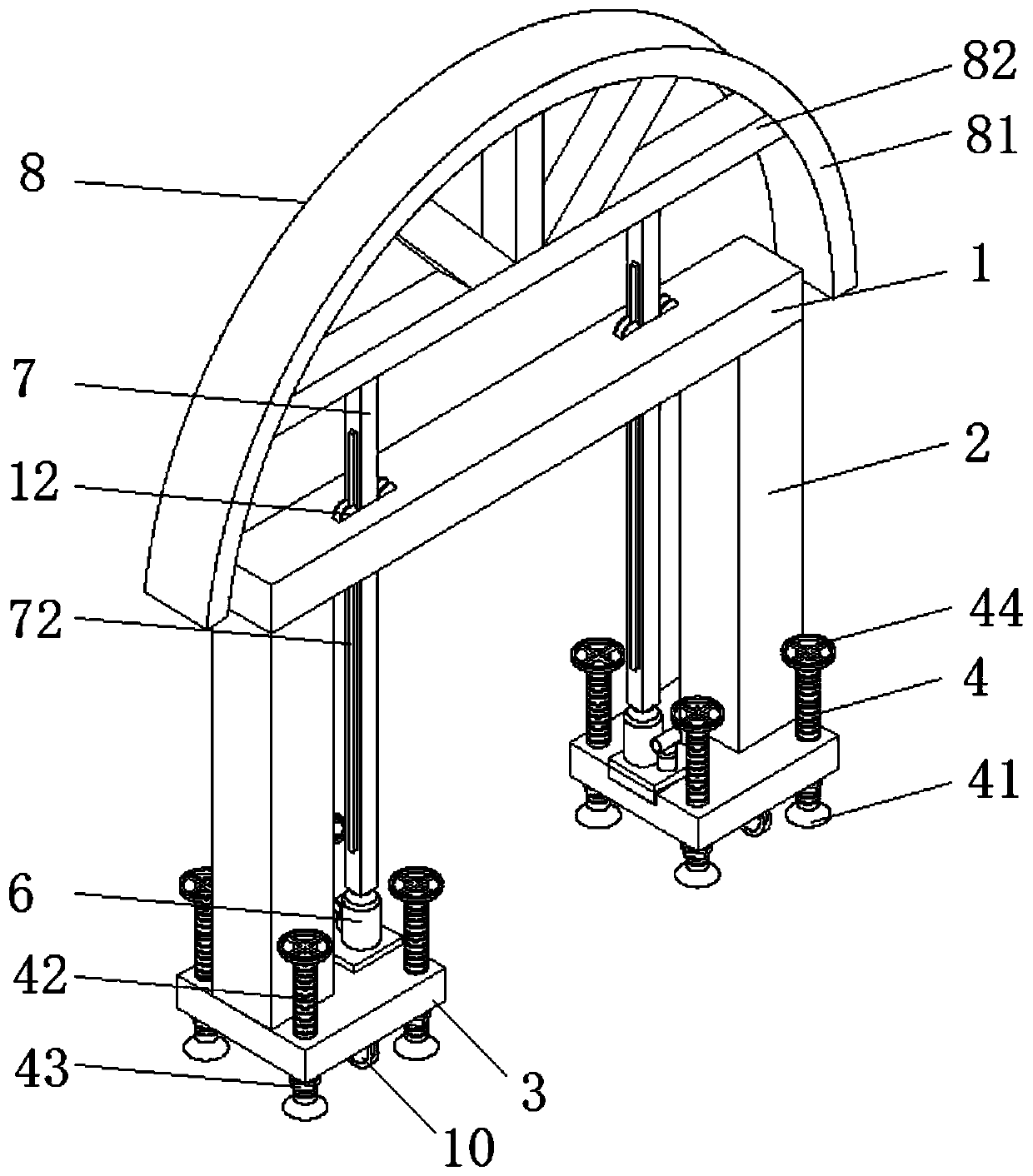 Tunnel supporting formwork for civil engineering