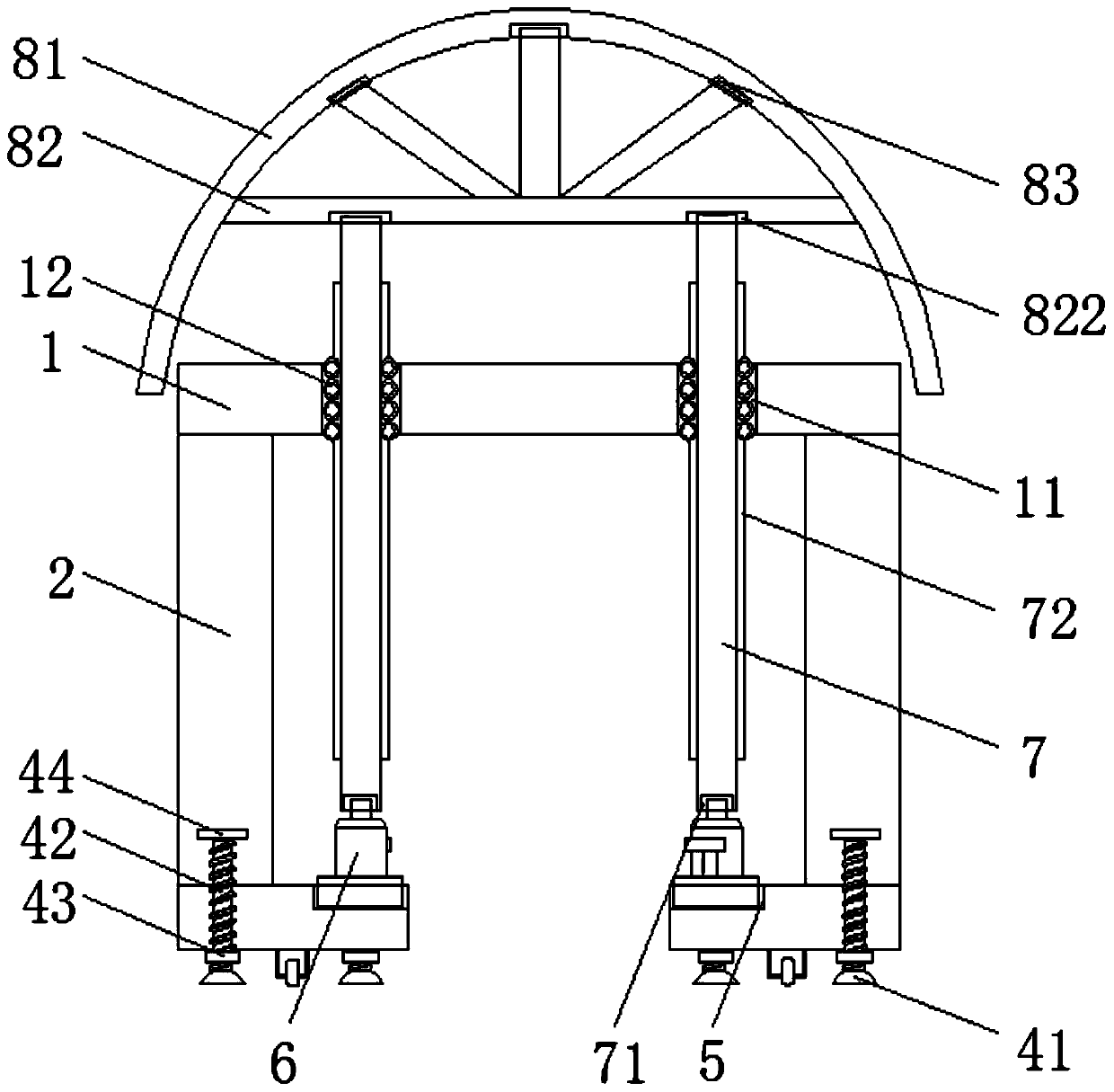 Tunnel supporting formwork for civil engineering