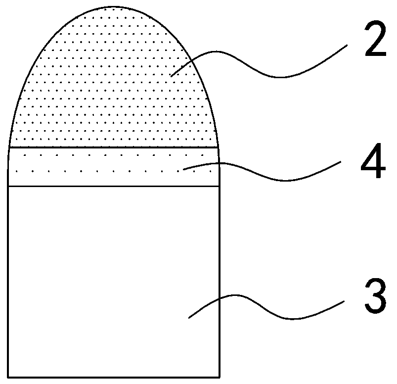 Single-stud head hard alloy composite stud and preparation method thereof