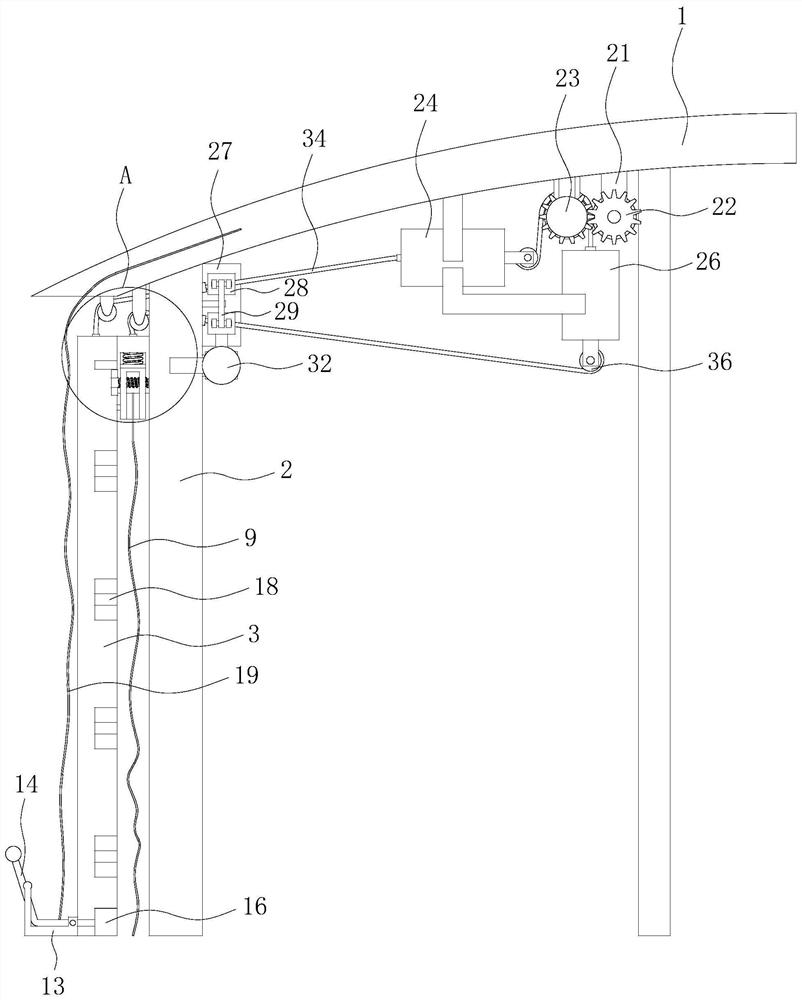 An automatic ventilating device for a duck shed for breeding meat ducks with a mesh frame