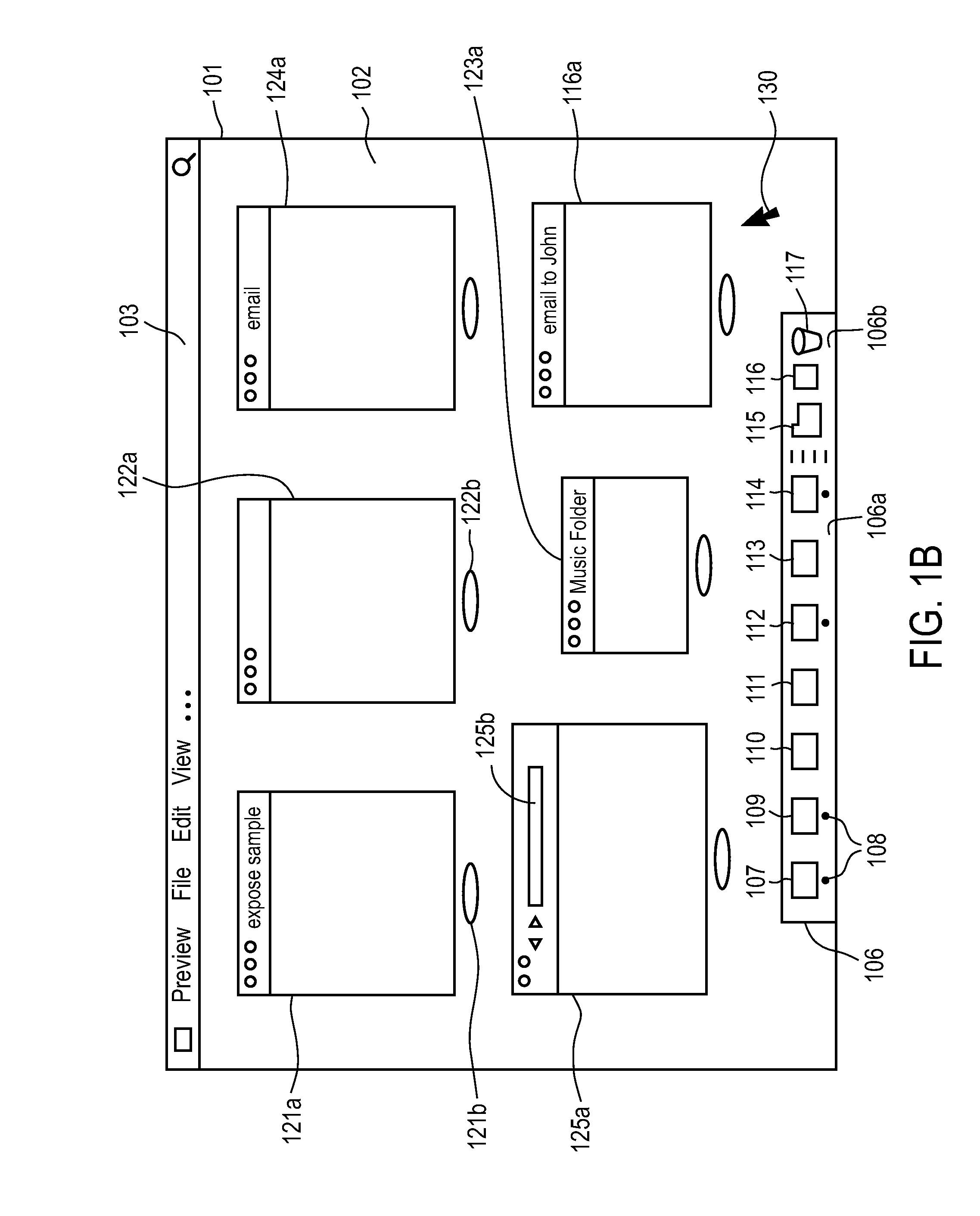 User interface for multiple display regions