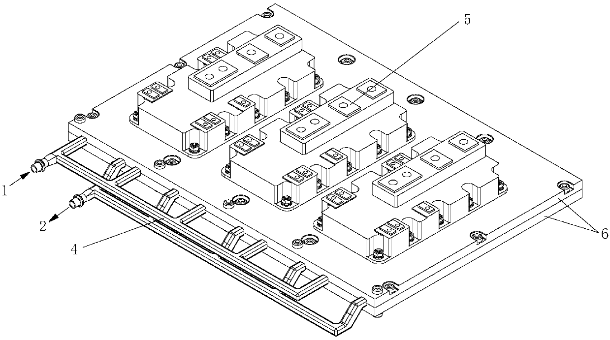 Parallel pipe liquid-cooling radiator for heat dissipation of high-power IGBT