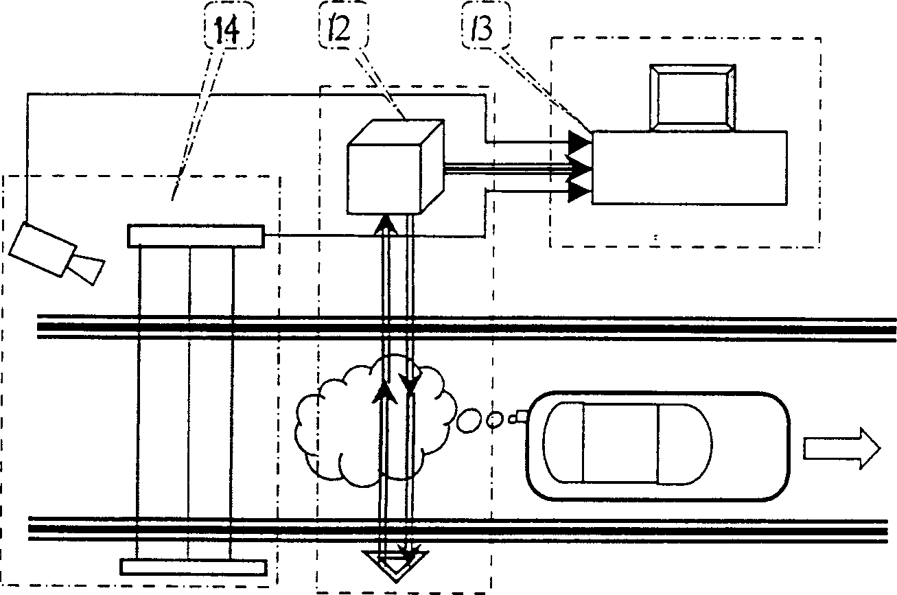 Method and apparatus for real time remote determining multiple pollutants in vehicle exhaust