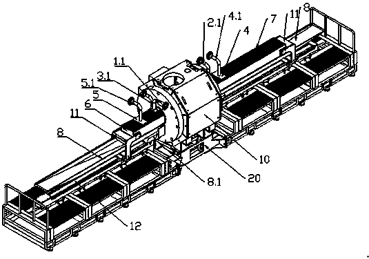 Reciprocating super-conducting magnetic separator capable of realizing continuous ore feeding, and magnetic separation method thereof