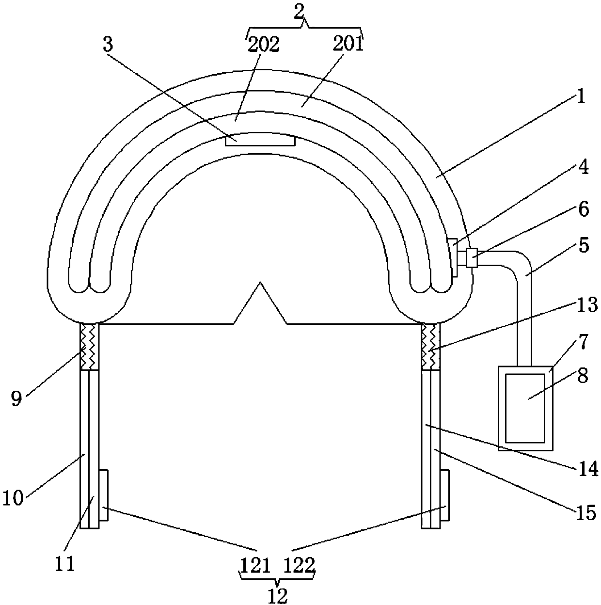 Protective device for first aid of cerebral hemorrhage patients