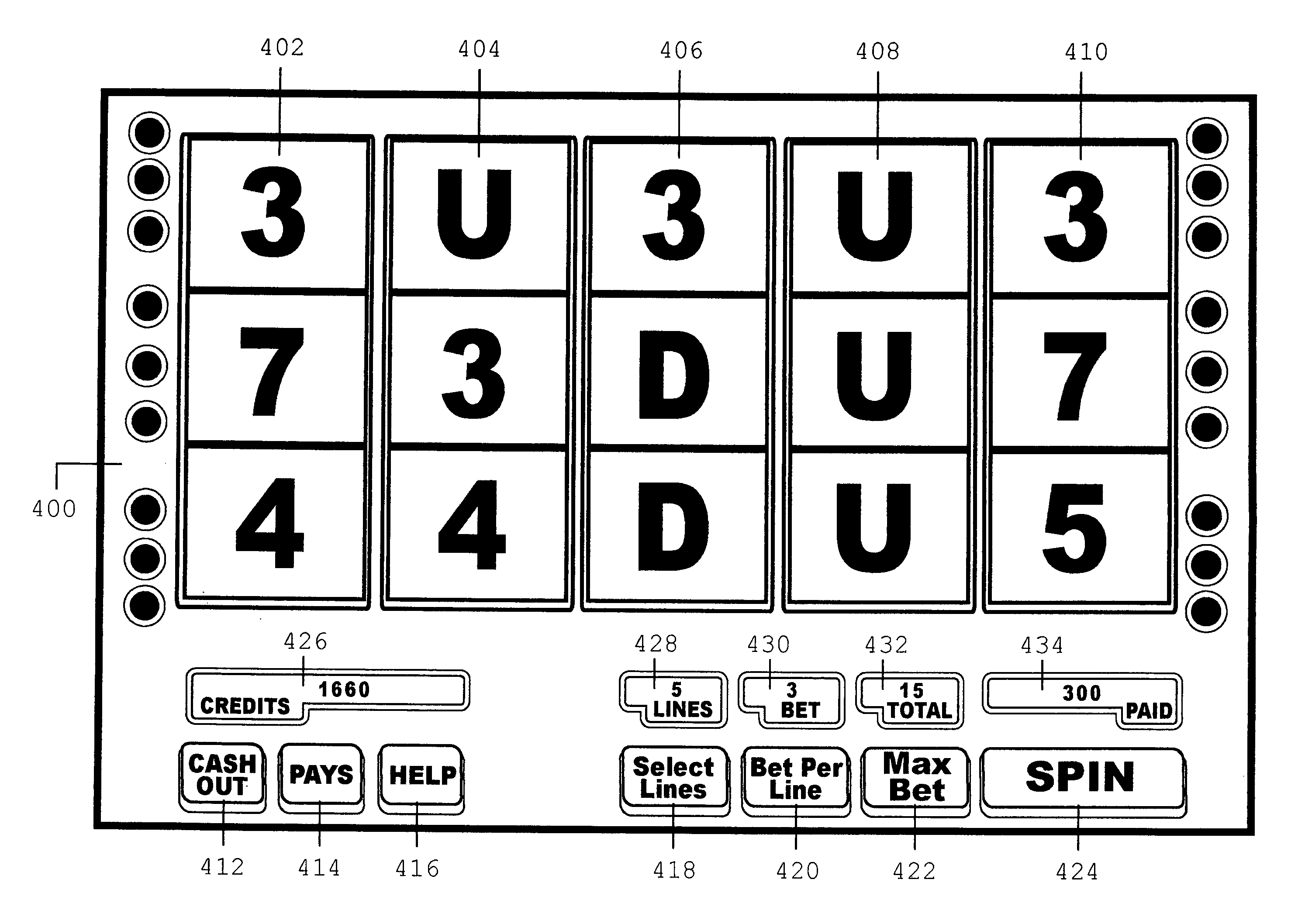 Method of playing a slot machine game (“Directional Wilds”)