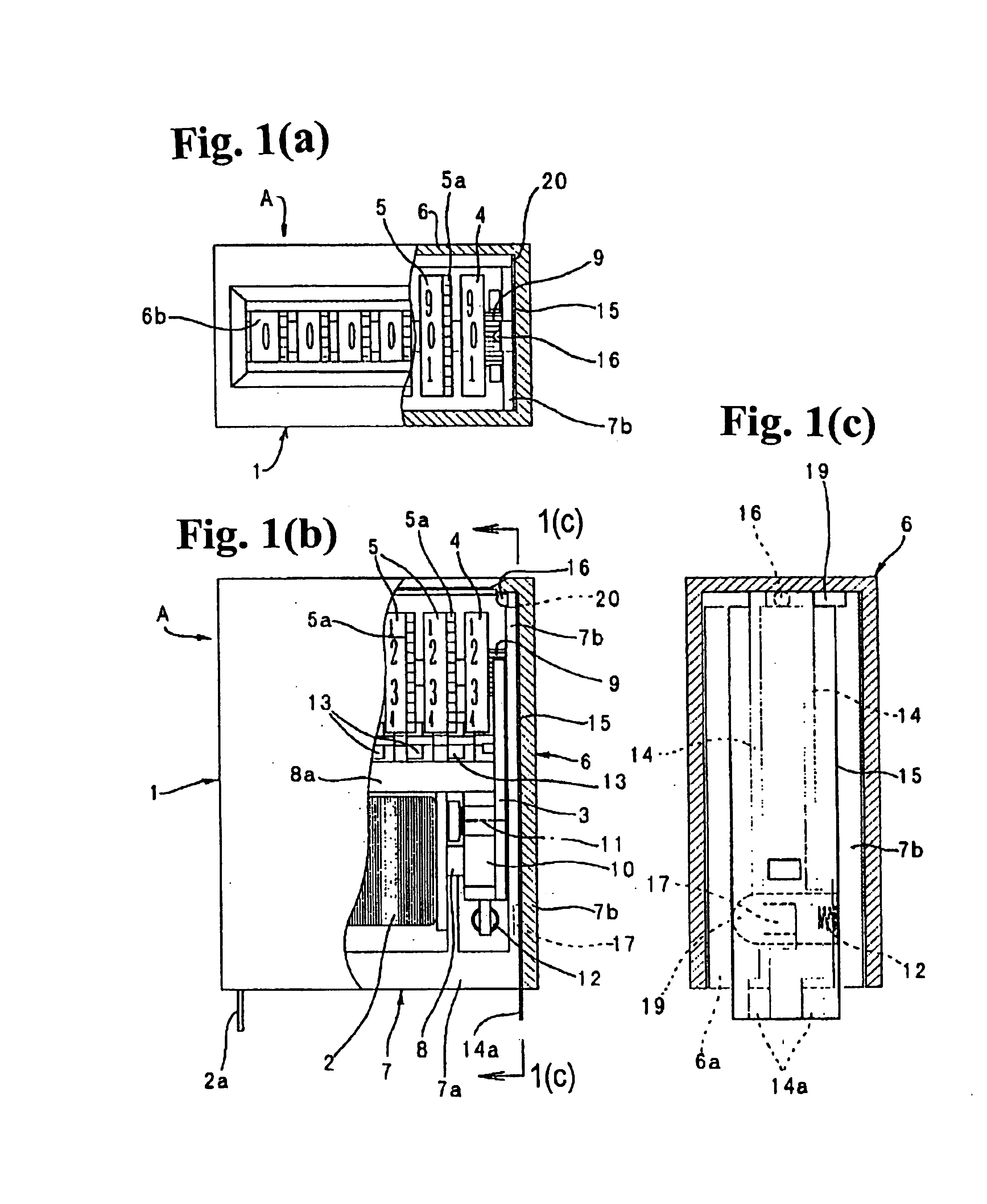 Electromagnetic counter with built-in illumination device