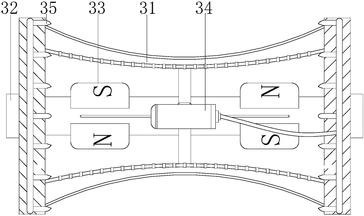 Community leg pressing device for utilizing rotary air blowing and heating to achieve self-drying function