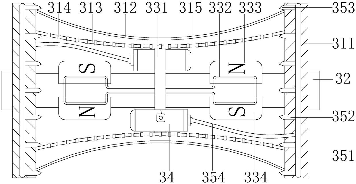 Community leg pressing device for utilizing rotary air blowing and heating to achieve self-drying function