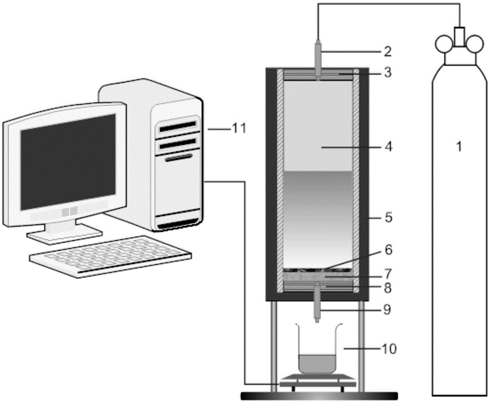 Test device and test method for gel breaking performance of gel breaker on filter cake