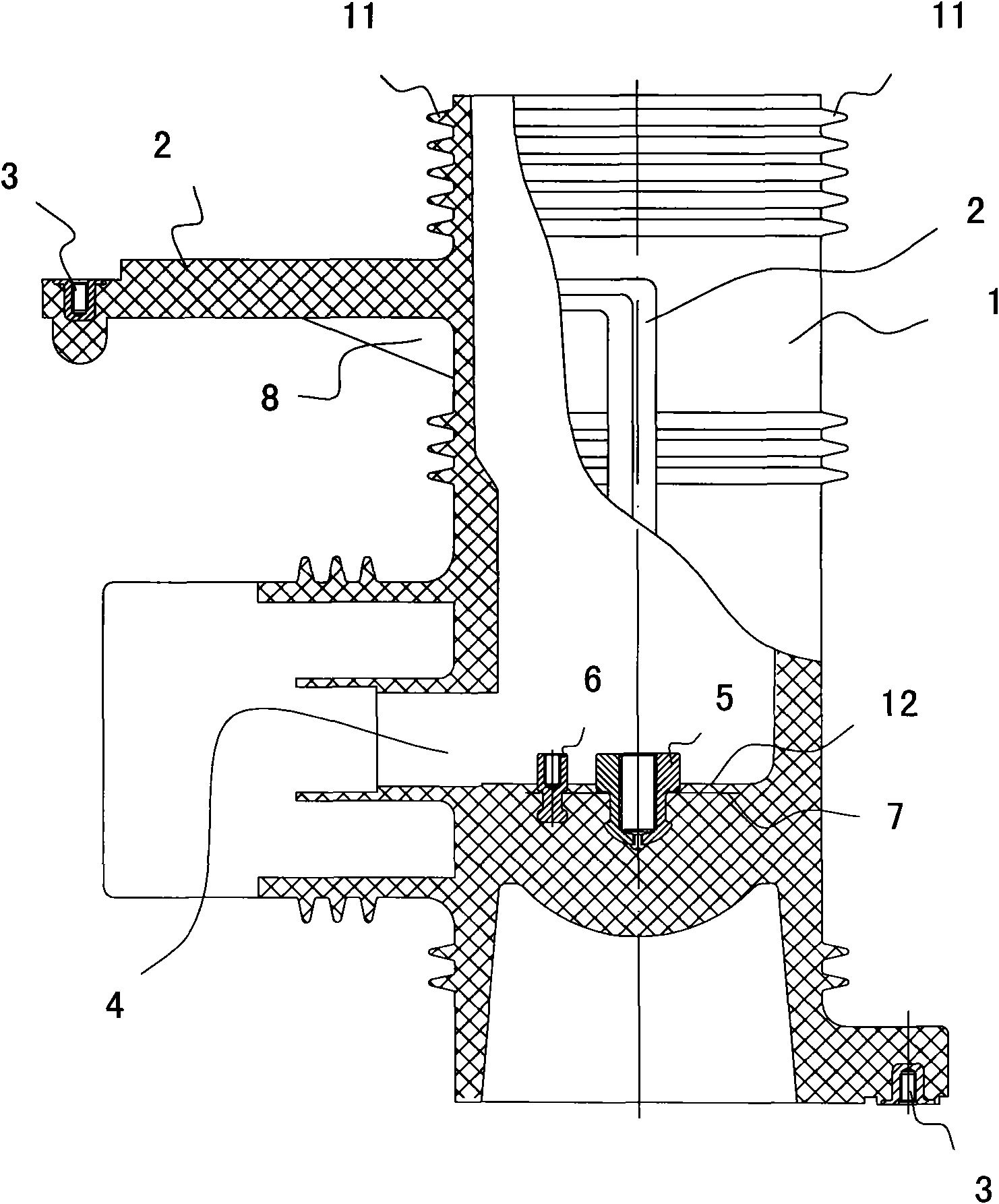 Shielding contact box of high-voltage switch cabinet