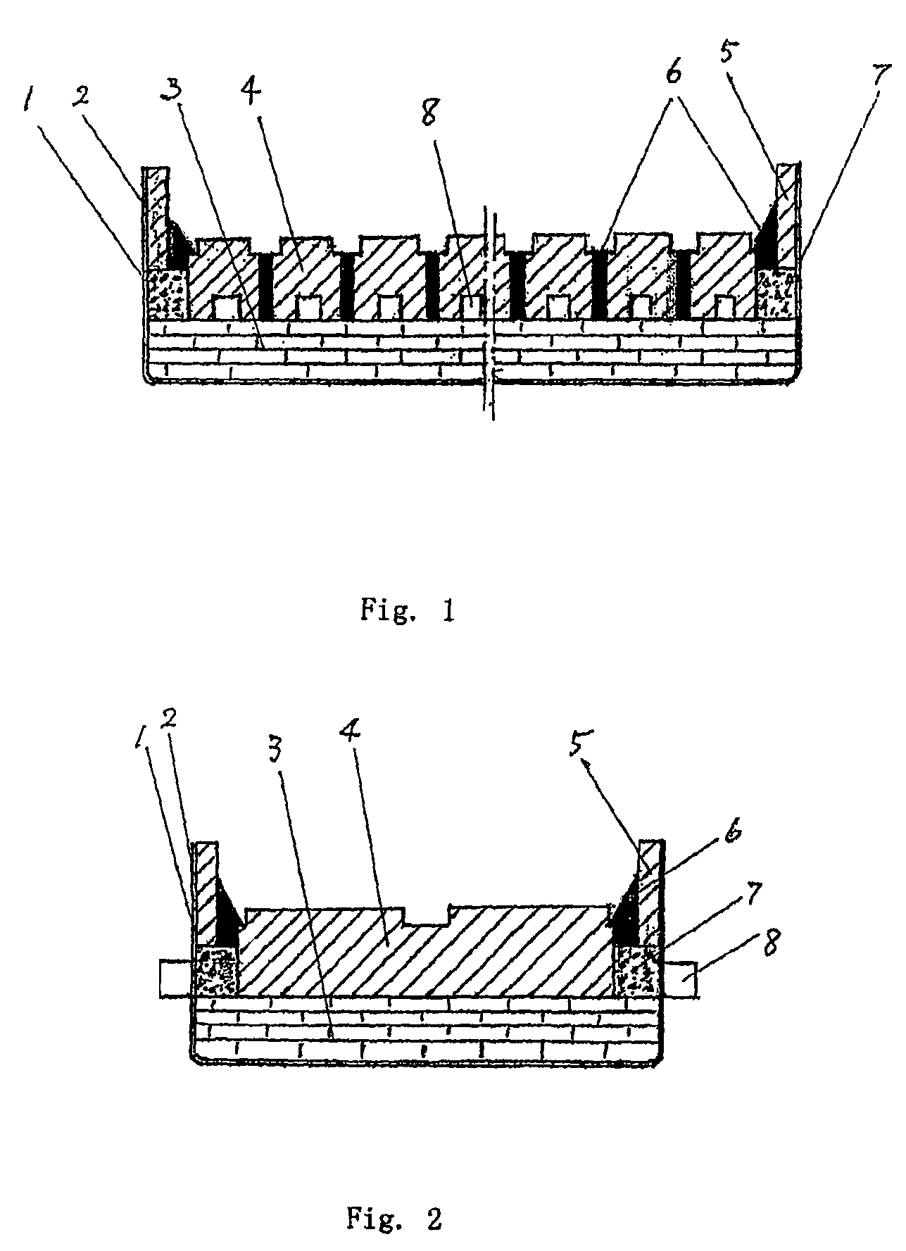 Aluminum electrolytic cells having heterotypic structured cathode carbon blocks