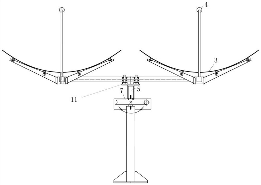 Double-shaft groove type solar thermal collector and steam hot water system