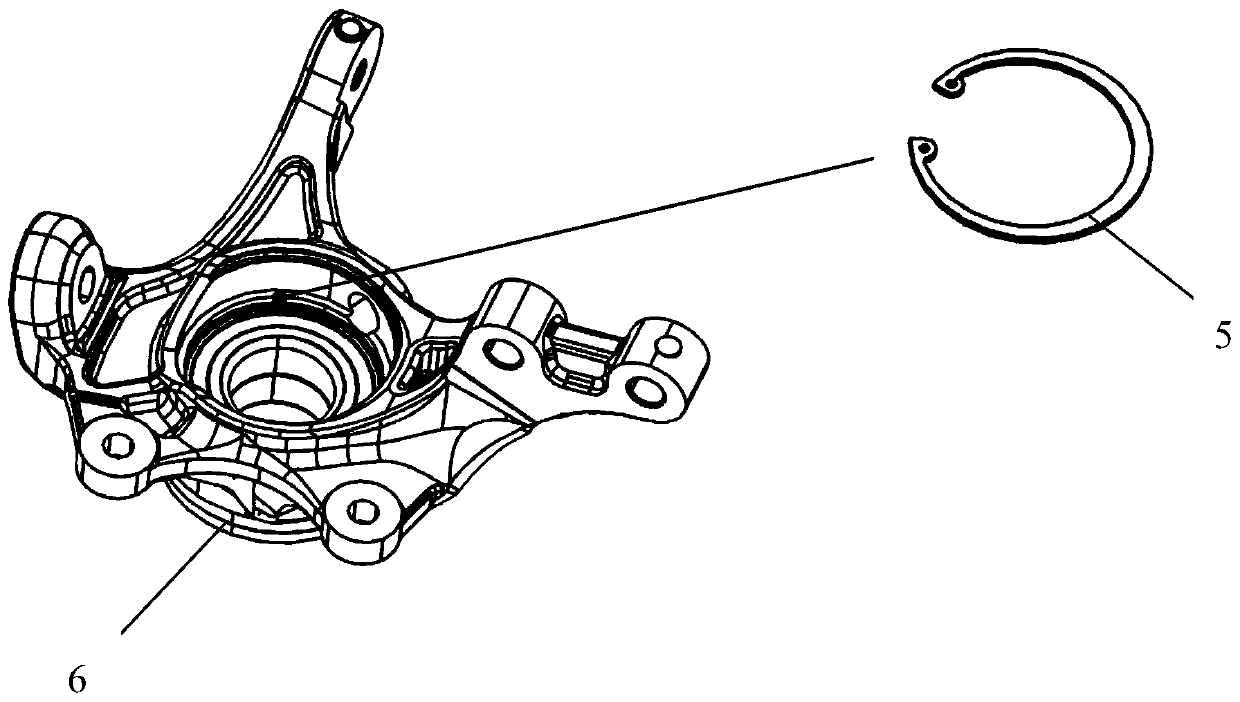 Automatic loading mechanism for hole circlip for automobile front axle brake assembly