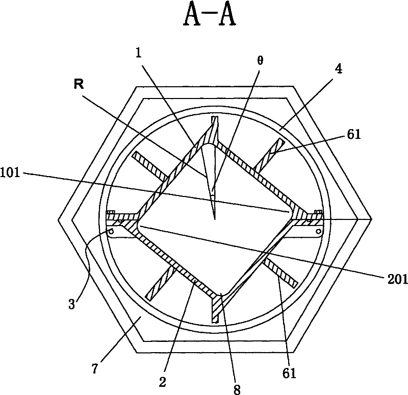 Concrete hollow square pile centrifugal casting mold