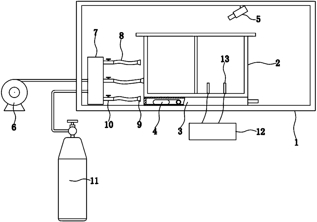 Indoor ventilation testing device for building model and application method thereof