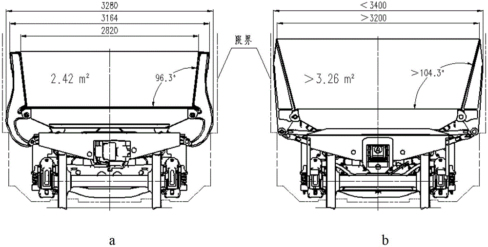 Railway side dump car