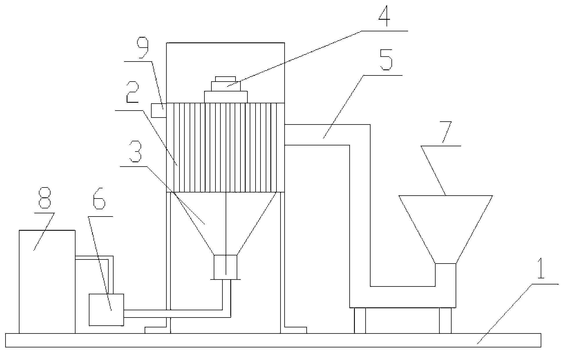 Discharging and dedusting device on bunker