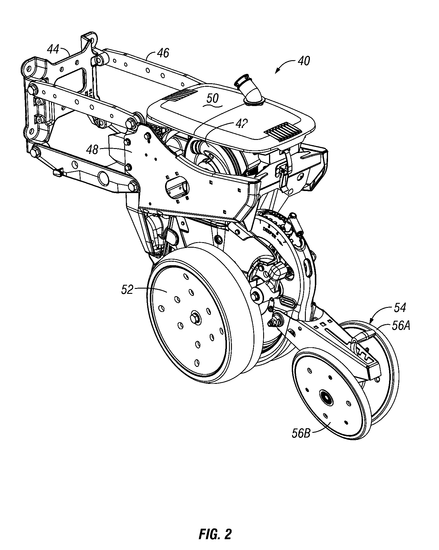 Row unit with integrated pressure source