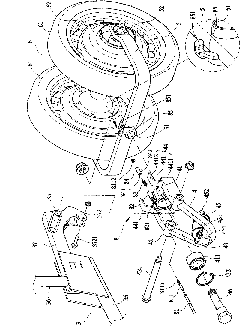 Parking structure for electric tricycle