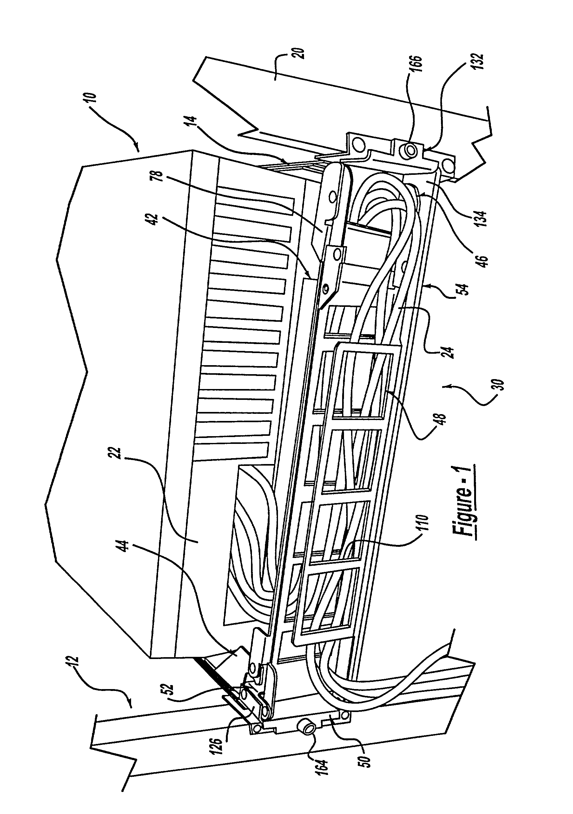 Cable management arm with trough and breakaway feature