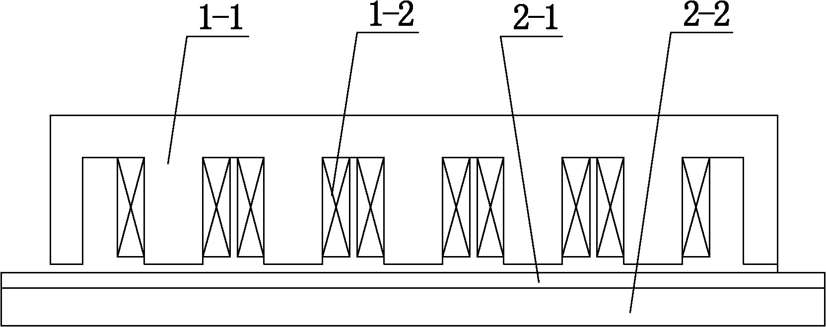 Longitudinal magnetic flux structure rectilinear eddy current brake