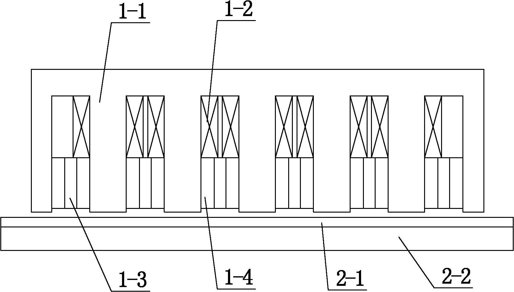 Longitudinal magnetic flux structure rectilinear eddy current brake