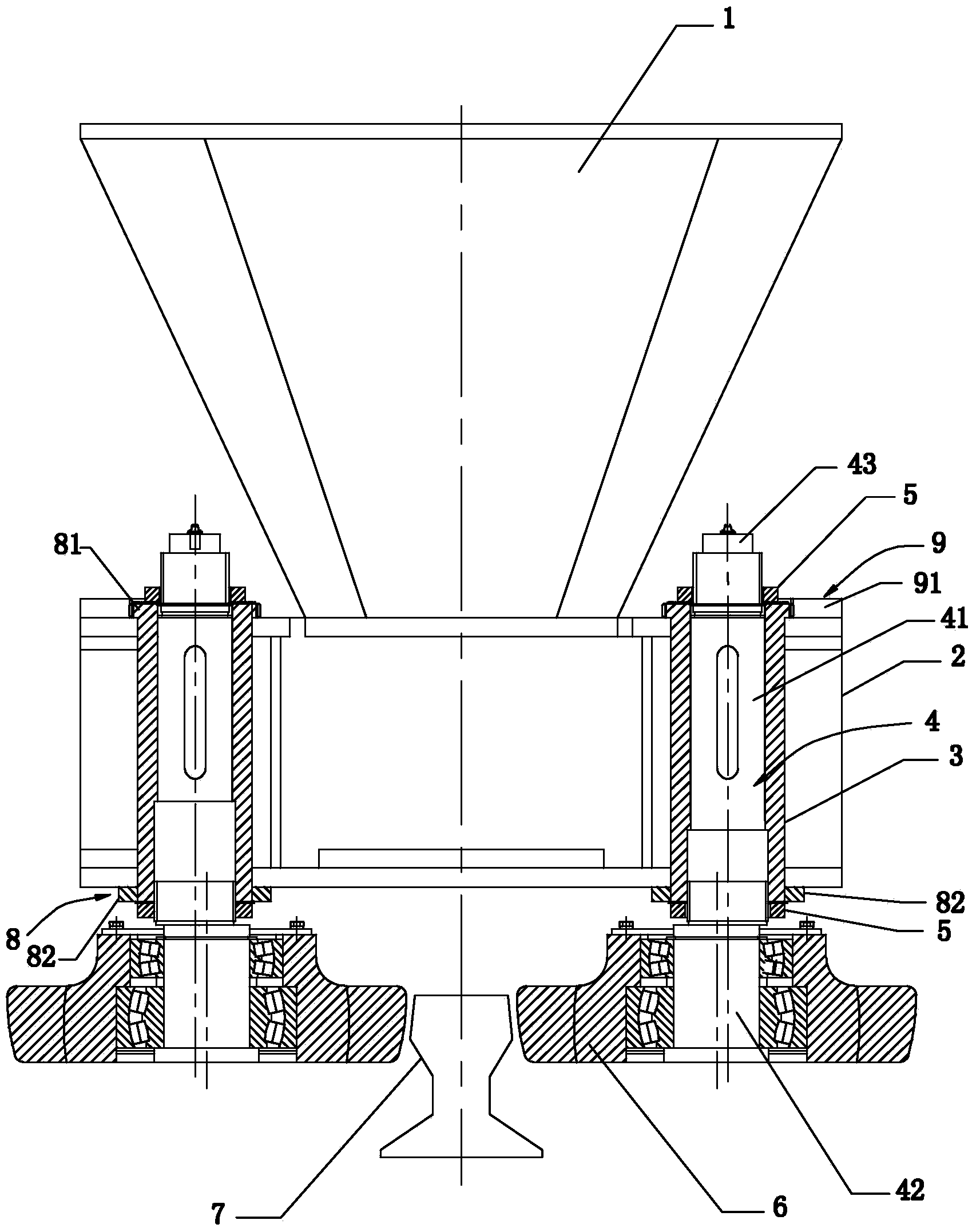 Horizontal guide device for crane