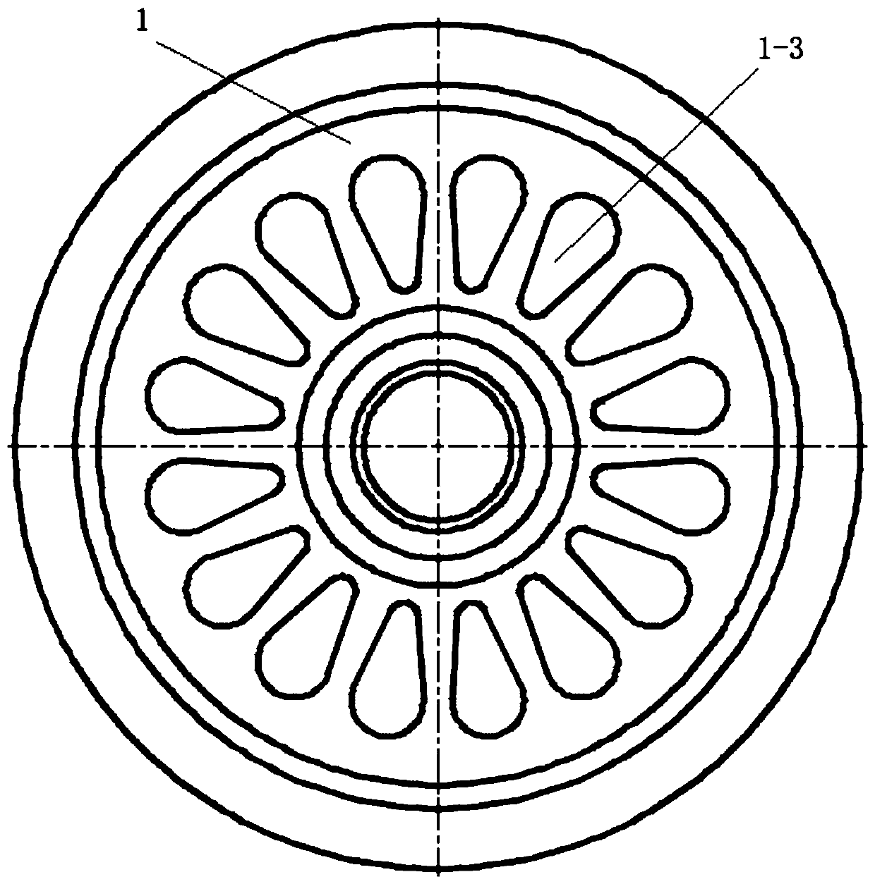 Brake airplane wheel cooled by utilizing airplane landing kinetic energy and brake heat