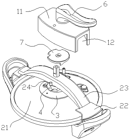 Turntable fast opening-closing press-cover pot