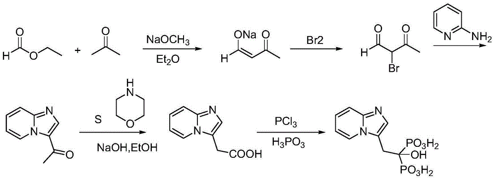 Method for producing minodronic acid monohydrate by using water as solvent