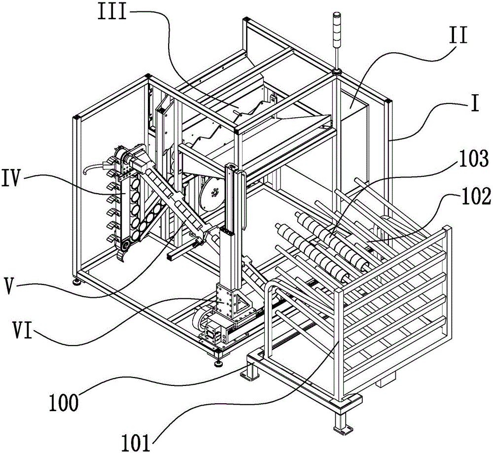 Automatic code spraying and stacking machine for spandex filament paper pipes and use method of automatic code spraying and stacking machine