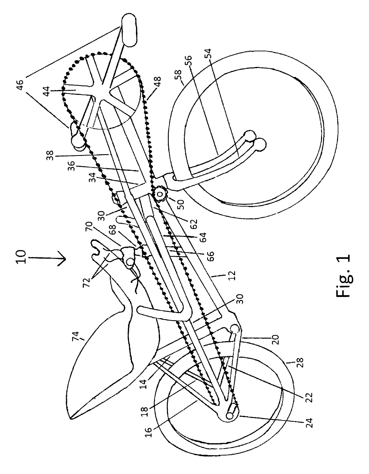 Recumbent bicycle with direct underseat steering