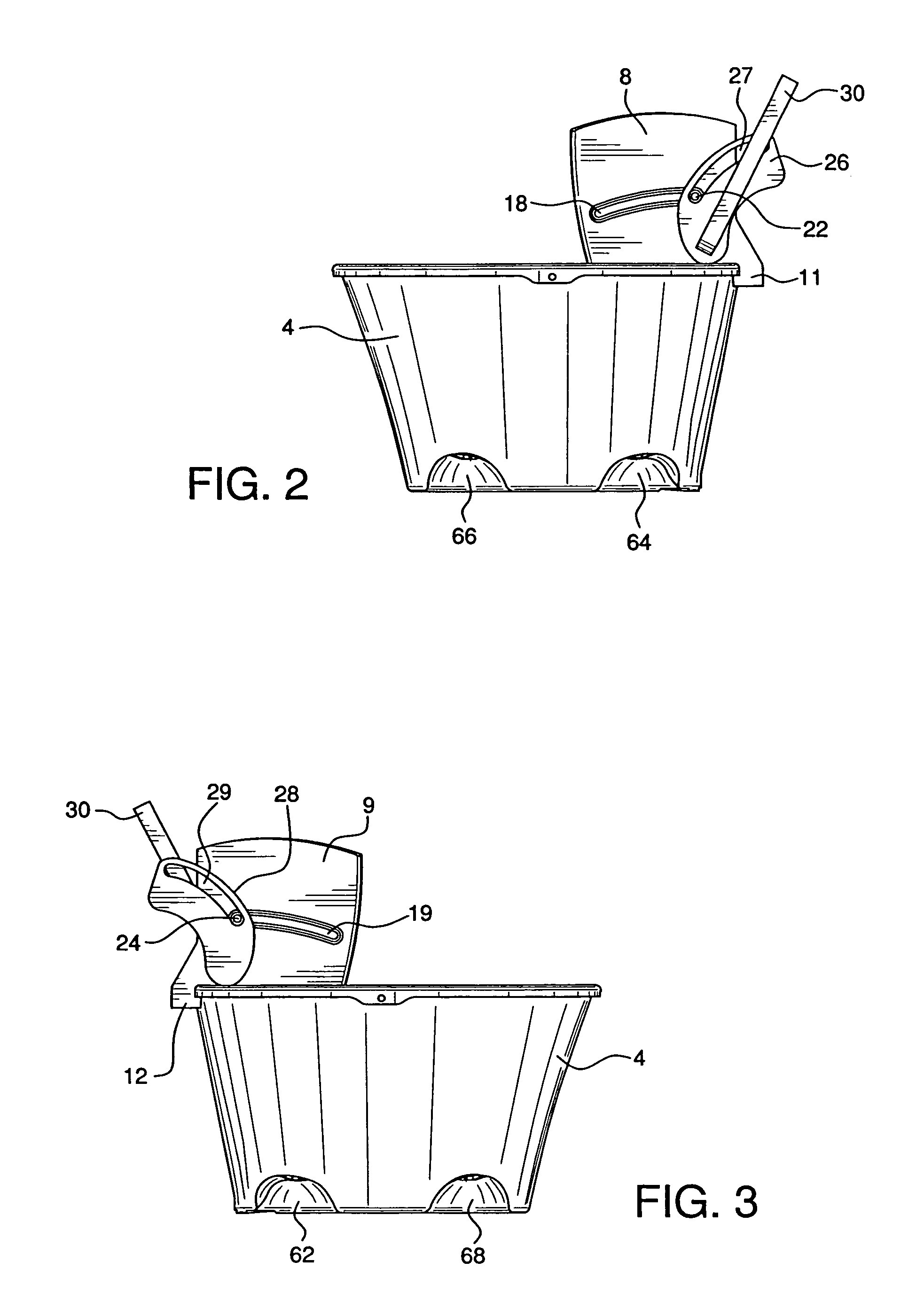 Combination mop wringer and bucket system