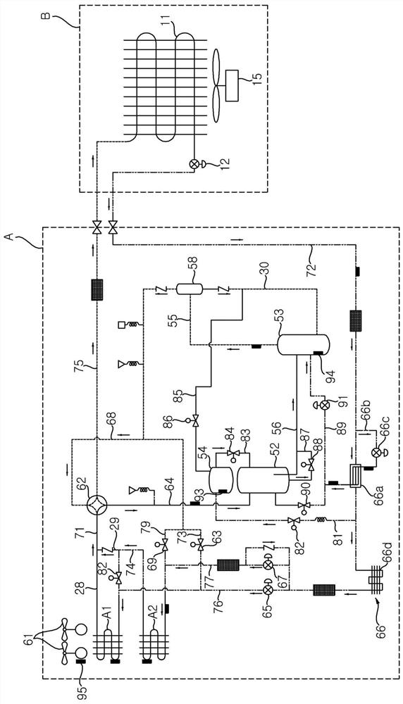 Multi-split air conditioner for refrigerating and heating