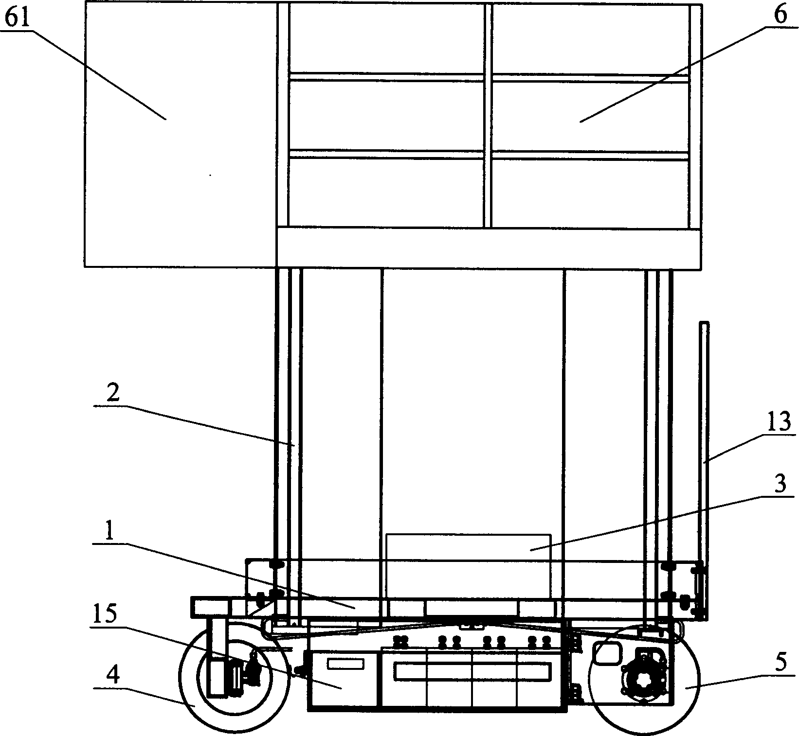 Self-walking column type overhead operation platform